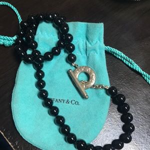 Black onyx Tiffany & Co toggle necklace